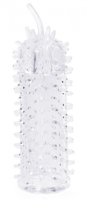 Закрытая рельефная насадка Crystal sleeve с усиками - 12 см. - Erowoman-Eroman - в Южно-Сахалинске купить с доставкой