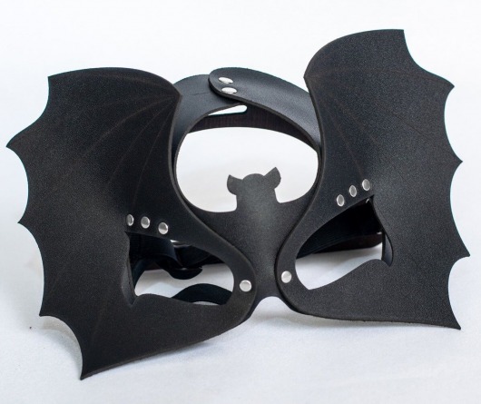 Черная кожаная маска на глаза  Летучая мышь - Sitabella - купить с доставкой в Южно-Сахалинске