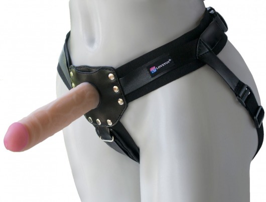 Черный пояс-трусики с двумя насадками  Экзотик-Linda  - 15,5 и 10,5 см. - LOVETOY (А-Полимер) - купить с доставкой в Южно-Сахалинске