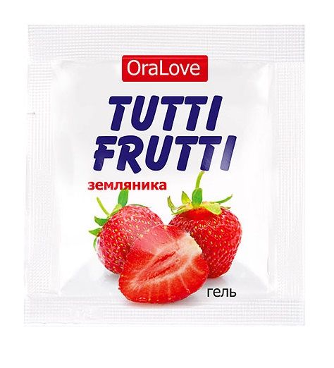 Пробник гель-смазки Tutti-frutti с земляничным вкусом - 4 гр. - Биоритм - купить с доставкой в Южно-Сахалинске