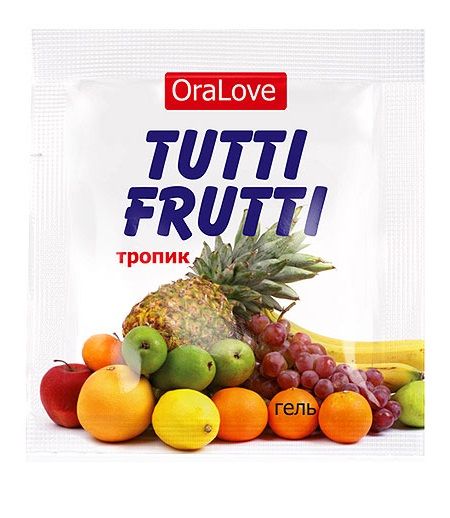Пробник гель-смазки Tutti-frutti со вкусом тропических фруктов - 4 гр. - Биоритм - купить с доставкой в Южно-Сахалинске
