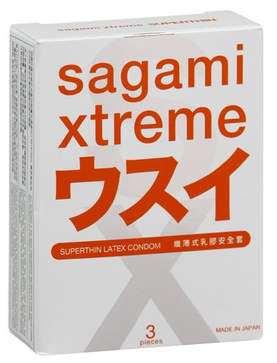 Ультратонкие презервативы Sagami Xtreme SUPERTHIN - 3 шт. - Sagami - купить с доставкой в Южно-Сахалинске
