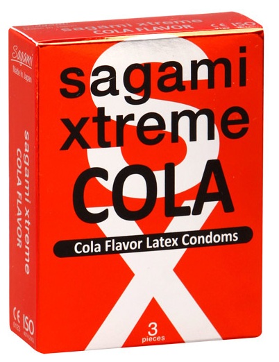 Ароматизированные презервативы Sagami Xtreme COLA - 3 шт. - Sagami - купить с доставкой в Южно-Сахалинске