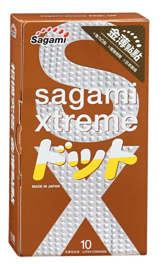 Презервативы Sagami Xtreme FEEL UP с точечной текстурой и линиями прилегания - 10 шт. - Sagami - купить с доставкой в Южно-Сахалинске