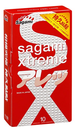 Утолщенные презервативы Sagami Xtreme Feel Long с точками - 10 шт. - Sagami - купить с доставкой в Южно-Сахалинске