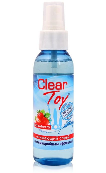 Очищающий спрей для игрушек CLEAR TOY Strawberry - 100 мл. - Биоритм - купить с доставкой в Южно-Сахалинске