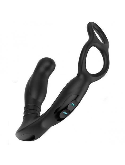 Черная анальная пробка NEXUS SIMUL8 с фиксацией на теле кольцами - Nexus Range - в Южно-Сахалинске купить с доставкой