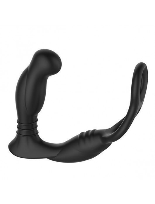 Черная анальная пробка NEXUS SIMUL8 с фиксацией на теле кольцами - Nexus Range - в Южно-Сахалинске купить с доставкой