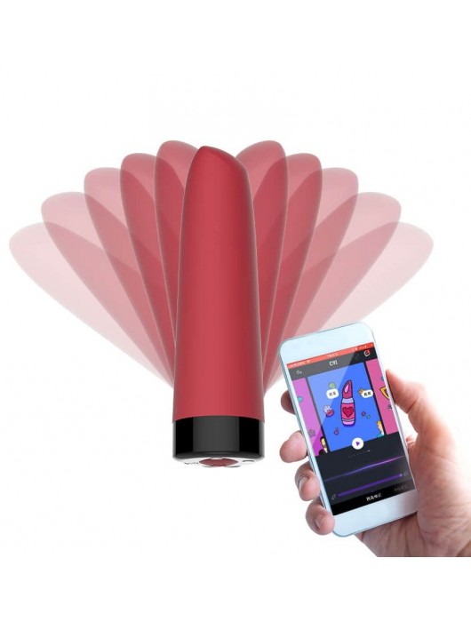 Красный мини-вибратор Awaken со скошенным кончиком - 10 см. - Magic Motion