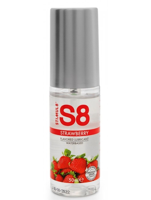 Лубрикант S8 Flavored Lube со вкусом клубники - 50 мл. - Stimul8 - купить с доставкой в Южно-Сахалинске