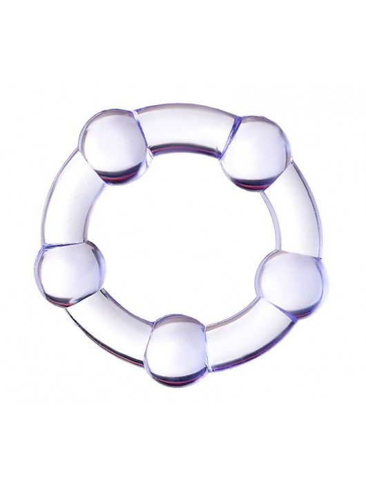 Фиолетовое эрекционное кольцо на пенис с бусинами - Штучки-дрючки - в Южно-Сахалинске купить с доставкой