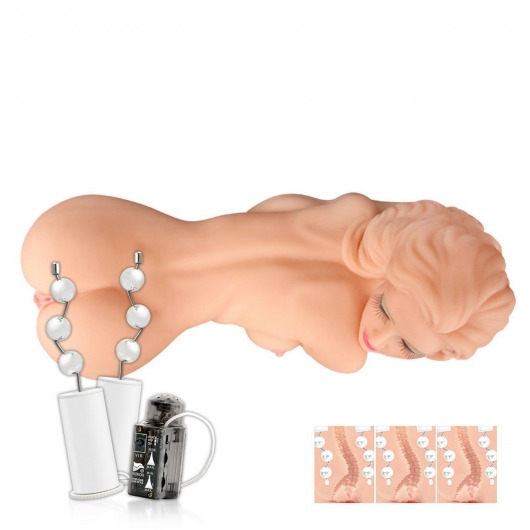 Реалистичный торс девушки Hera 1 с тремя отверстиями и вибрацией - KOKOS - в Южно-Сахалинске купить с доставкой