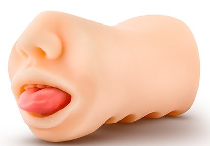 Телесный мастурбатор-ротик с язычком Oral Anne - Blush Novelties - в Южно-Сахалинске купить с доставкой