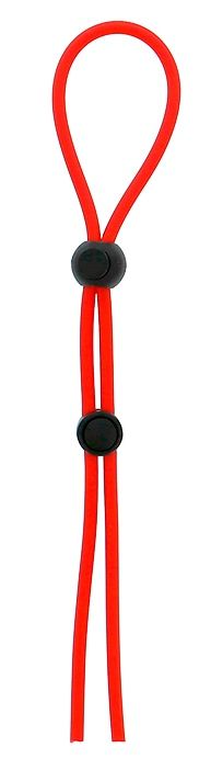 Красное лассо на пенис с двумя бусинами STRETCHY LASSO CAGE - Dream Toys - в Южно-Сахалинске купить с доставкой