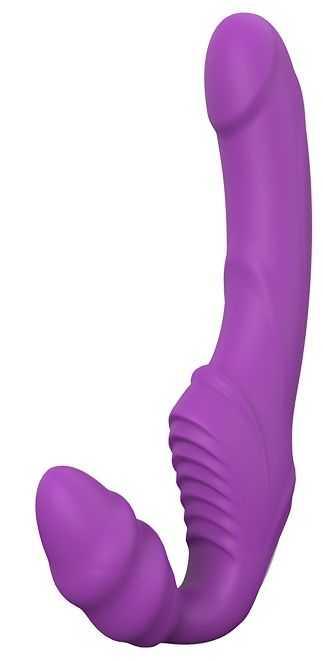 Фиолетовый безремневой вибрострапон DOUBLE DIPPER - Dream Toys - купить с доставкой в Южно-Сахалинске