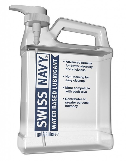 Канистра лубриканта Swiss Navy Water Based Lube на водной основе - 3,8 л. - Swiss navy - купить с доставкой в Южно-Сахалинске