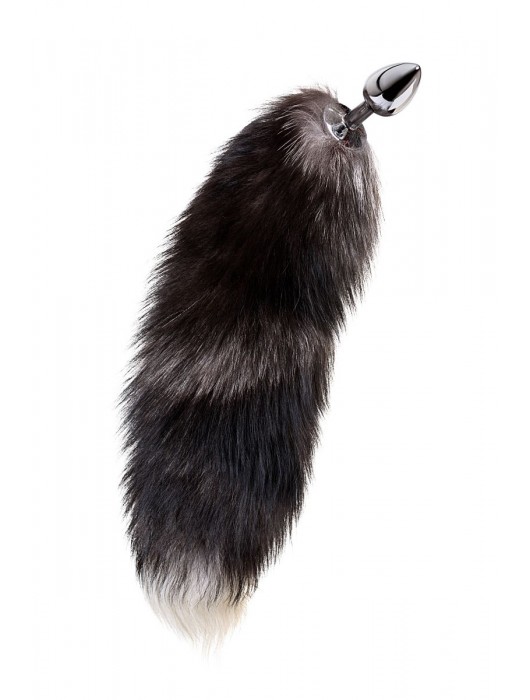 Серебристая металлическая анальная втулка с хвостом чернобурой лисы - размер S - ToyFa - купить с доставкой в Южно-Сахалинске