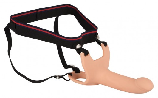 Силиконовый полый страпон на ремнях Silicone Strap-on - 16 см. - Orion - купить с доставкой в Южно-Сахалинске