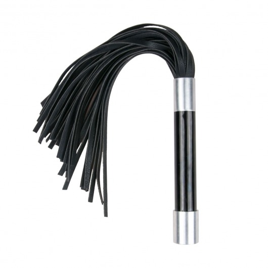 Черная плеть Easytoys Flogger With Metal Grip - 38 см. - Easy toys - купить с доставкой в Южно-Сахалинске