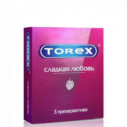 Презервативы Torex  Сладкая любовь  с ароматом клубники - 3 шт. - Torex - купить с доставкой в Южно-Сахалинске