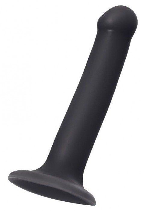 Черный фаллос на присоске Silicone Bendable Dildo M - 18 см. - Strap-on-me - купить с доставкой в Южно-Сахалинске