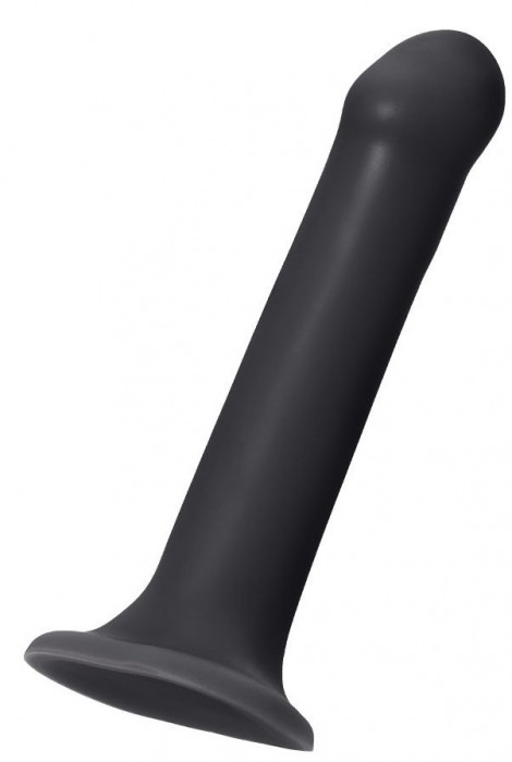 Черный фаллос на присоске Silicone Bendable Dildo L - 19 см. - Strap-on-me - купить с доставкой в Южно-Сахалинске