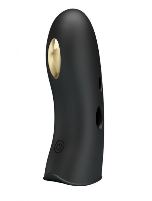 Черная вибронасадка на палец с электростимуляцией Marico - Baile - купить с доставкой в Южно-Сахалинске