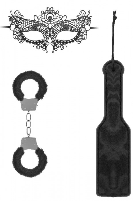 Черный игровой набор Introductory Bondage Kit №4 - Shots Media BV - купить с доставкой в Южно-Сахалинске