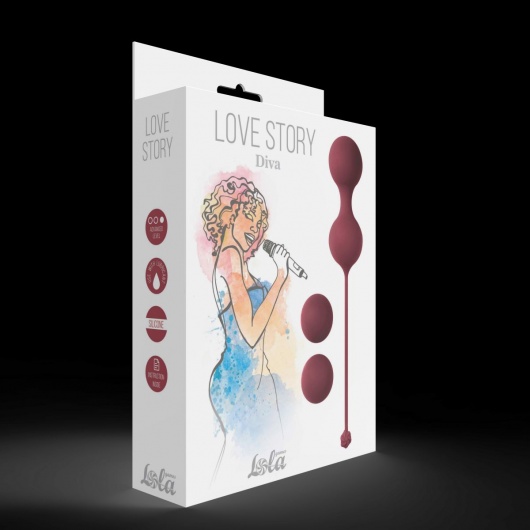 Набор бордовых вагинальных шариков Love Story Diva - Lola Games