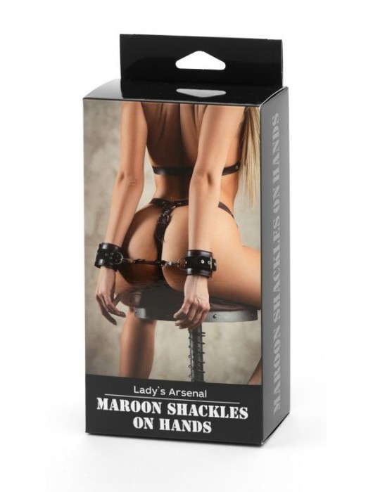 Бордовые наручники Ladys Arsenal на карабинах - БДСМ Арсенал - купить с доставкой в Южно-Сахалинске