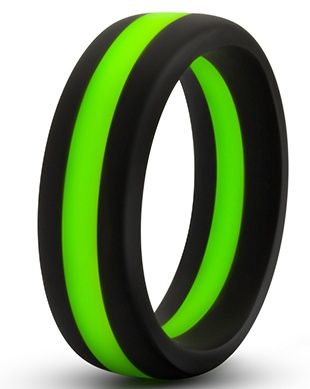 Черно-зеленое эрекционное кольцо Silicone Go Pro Cock Ring - Blush Novelties - в Южно-Сахалинске купить с доставкой