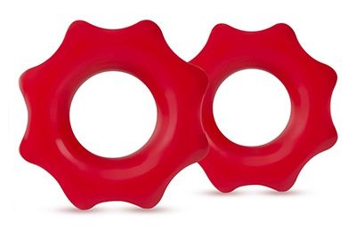 Набор из 2 красных фигурных эрекционных колец NUTZ - Blush Novelties - в Южно-Сахалинске купить с доставкой