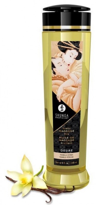 Массажное масло с ароматом ванили Desire - 240 мл. - Shunga - купить с доставкой в Южно-Сахалинске