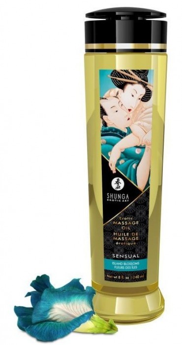 Массажное масло Sensual с цветочным ароматом - 240 мл. - Shunga - купить с доставкой в Южно-Сахалинске