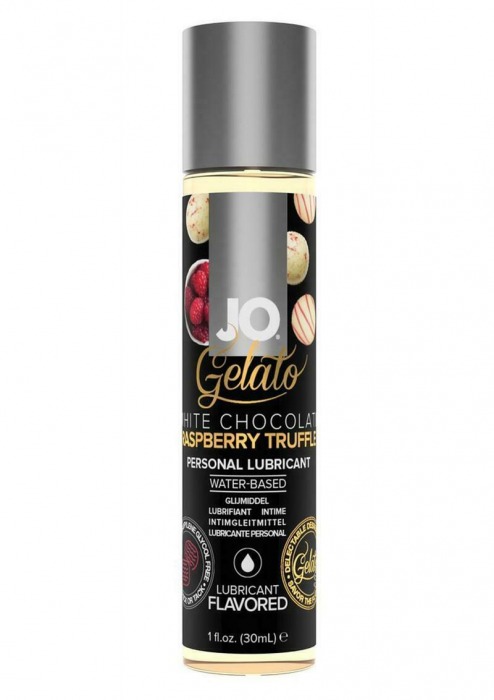 Лубрикант с ароматом трюфелей из белого шоколада и малины JO GELATO WHITE CHOCOLATE RASPBERRY TRUFFLE - 30 мл. - System JO - купить с доставкой в Южно-Сахалинске