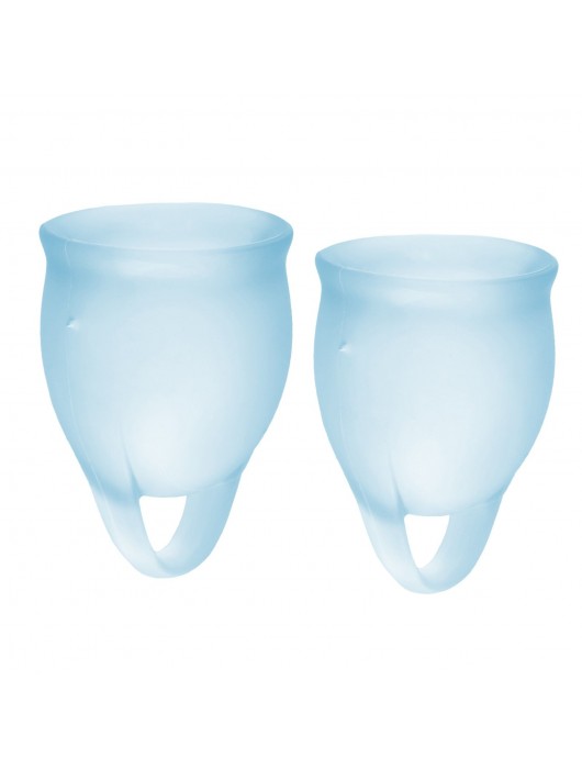 Набор голубых менструальных чаш Feel confident Menstrual Cup - Satisfyer - купить с доставкой в Южно-Сахалинске