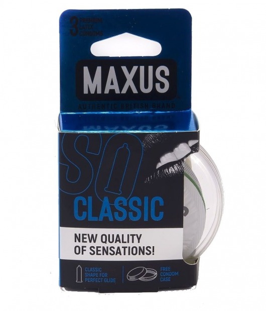 Классические презервативы в пластиковом кейсе MAXUS Classic - 3 шт. - Maxus - купить с доставкой в Южно-Сахалинске