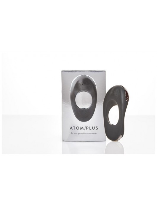 Черное эрекционное виброкольцо с двумя виброэлементами ATOM PLUS - Hot Octopuss - в Южно-Сахалинске купить с доставкой