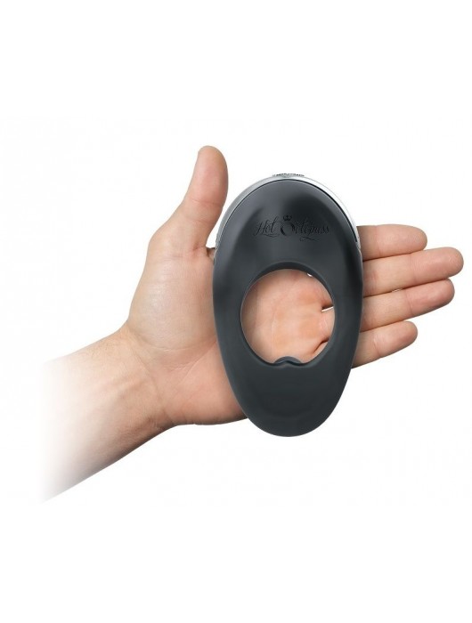 Черное эрекционное виброкольцо с двумя виброэлементами ATOM PLUS - Hot Octopuss - в Южно-Сахалинске купить с доставкой