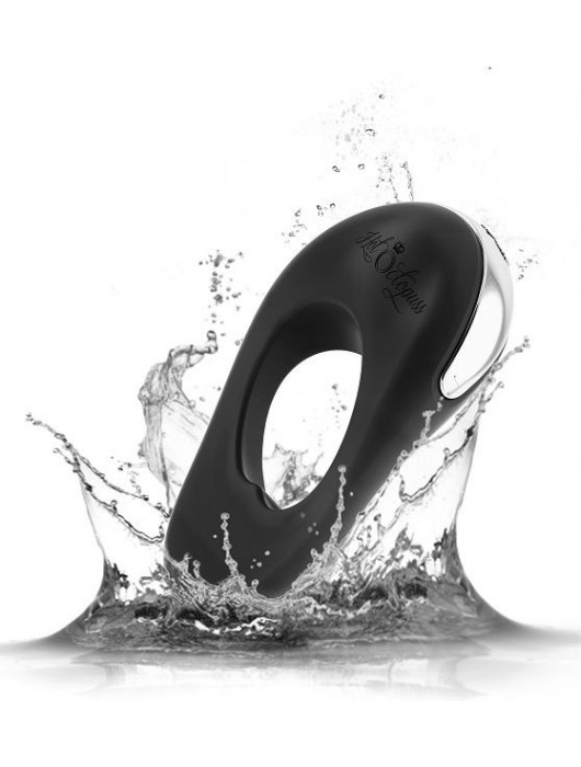 Черное эрекционное виброкольцо с двумя виброэлементами ATOM PLUS - Hot Octopuss - в Южно-Сахалинске купить с доставкой