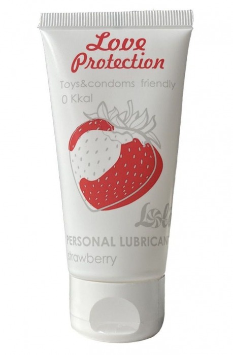 Лубрикант на водной основе с ароматом малины Love Protection Strawberry - 50 мл. - Lola Games - купить с доставкой в Южно-Сахалинске