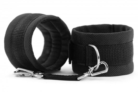 Черные наручники My rules на сцепке - БДСМ Арсенал - купить с доставкой в Южно-Сахалинске