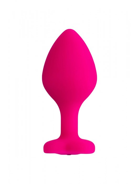 Розовая анальная втулка Diamond Heart с прозрачным кристаллом - 8 см. - ToyFa - купить с доставкой в Южно-Сахалинске