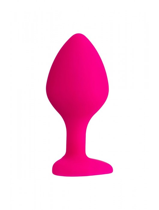 Розовая анальная втулка Diamond Heart с прозрачным кристаллом - 8 см. - ToyFa - купить с доставкой в Южно-Сахалинске