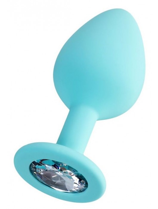 Мятная анальная втулка Brilliant с прозрачным кристаллом - 8 см. - ToyFa - купить с доставкой в Южно-Сахалинске