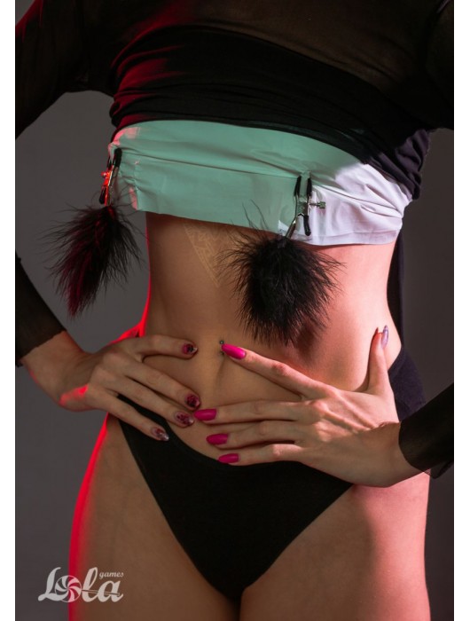 Зажимы на соски с черным пухом Euphoric - Lola Games - купить с доставкой в Южно-Сахалинске