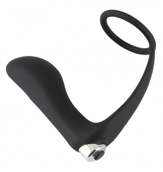Черное эрекционное кольцо с анальной вибропробкой Vibrating Ring   Plug - Orion - в Южно-Сахалинске купить с доставкой