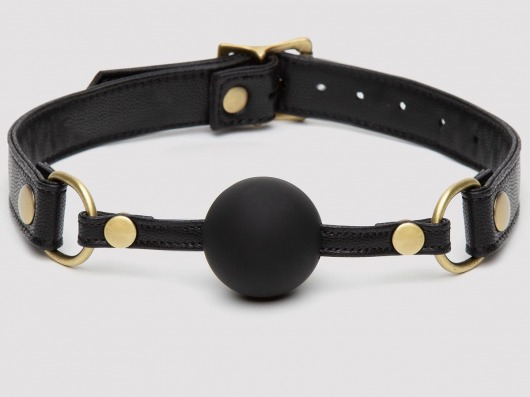 Черный кляп-шар Bound to You Faux Leather Ball Gag - Fifty Shades of Grey - купить с доставкой в Южно-Сахалинске