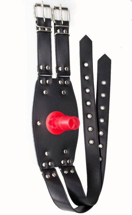 Черный узкий пояс на бедро с телесной насадкой - LOVETOY (А-Полимер) - купить с доставкой в Южно-Сахалинске