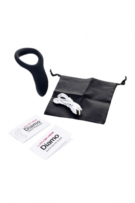 Черное эрекционное кольцо Lovense Diamo - Lovense - в Южно-Сахалинске купить с доставкой